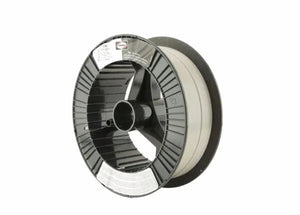 A 25-lb spool of Harris 309 Stainless MIG GMAW Welding Wire (.035), model 00309F8, features a black plastic reel with off-white filament and a white label, shown against a plain white background.