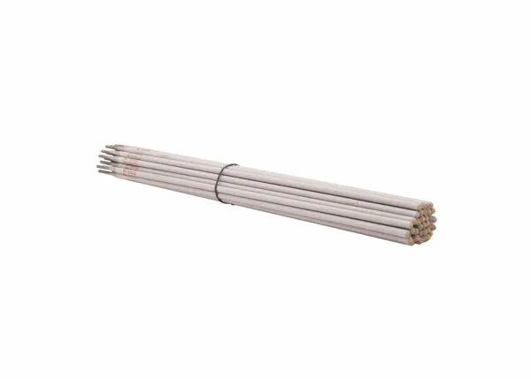 A bundle of Harris 309L 16 Stainless Stick SMAW Welding Rods (1/8 x 14 x 10, 309L660) is tied with metal wire on a white background. The coated rods have exposed tips at one end for arc welding.