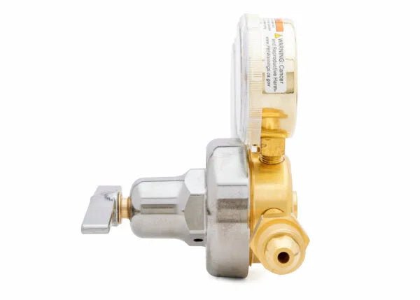 Harris 3500-400-580 Single Stage Regulator for Argon/Helium/Nitrogen welding, brass/silver with gauge, WeldingMart tool.