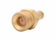Harris 3/8" NPT LH Manifold Union Bushing 9005727 for welding, brass finish, hex nut, valve opening, compact design.