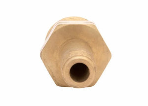 Harris 3/8" NPT LH Manifold Union Bushing 9005727 for welding equipment, threaded, shown front view on white background.