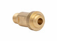 Harris 3/8" NPT brass manifold union nipple 9005759 for welding equipment, durable fitting with flange, on white background.