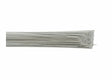 A bundle of Harris 4047 718 GTAW Aluminum Welding TIG Rods (3/32, 10LB Box - 0071850) is neatly aligned, smooth, silver-colored, and uniform in thickness, resting against a plain white background.