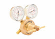 Harris 425-125-590 air regulator for welding, dual gauges, precise adjustment handle, shown on white. WeldingMart equipment.