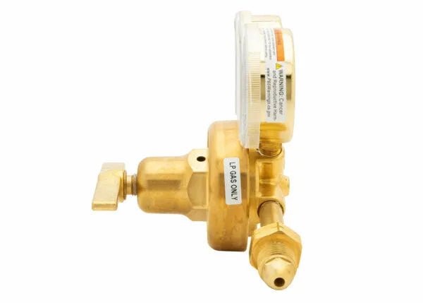 Harris 450-50-510P single stage propane/LPG welding regulator with gauge, stainless diaphragm, valves, LPG GAS ONLY label.