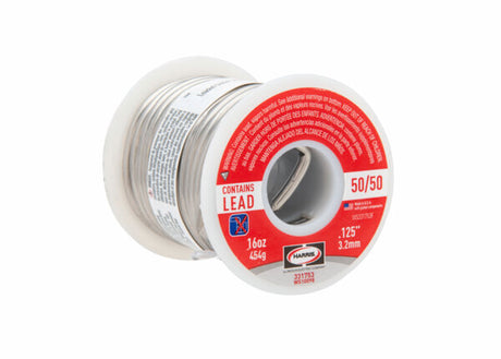 Harris 50/50 Leaded Solid Wire Solder 1/8" 1 lb Spool - 331753 - WeldingMart.com