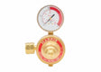 Harris 547-50-CL Single Stage Fuel Gas Regulator with brass body, pressure gauge, and red/white HARRIS branding for welding.
