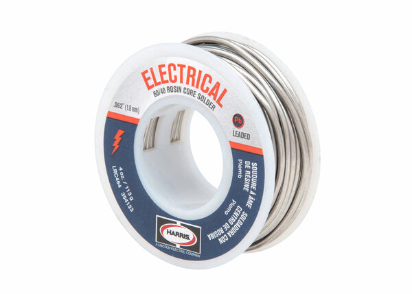 Harris 60/40 Leaded Rosin Core Solder .062" x 4 Oz Spool - 352837 - WeldingMart.com