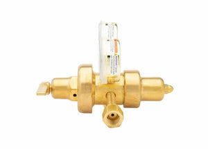 Harris 9200-125-320 Two Stage CO2 Regulator for welding, brass body, white handle—reliable WeldingMart welding accessory.
