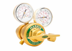 Harris 9200-250-540 Two Stage Oxygen Regulator with dual gauges for precise gas control, perfect welding tool by WeldingMart.