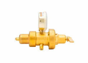Harris 9200-250-540 Two Stage Oxygen Regulator for welding, brass body with top gauge, shown on white. WeldingMart tool.