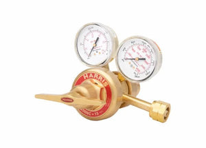 Harris 9200NC-15-350 Two Stage Regulator for hydrogen/methane, dual gauges, precise gas control—welding tools at WeldingMart.