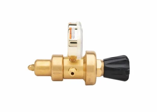 Harris 9235-350-350 Two Stage Regulator for hydrogen/methane, brass body, top gauge—welding equipment, WeldingMart tool.
