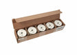 A long box holds five neatly arranged rolls of Harris 955R35 95/5 Lead-Free Rosin Core Solder (1/16 in, 25 lb), each with white labels and separated by cardboard dividers—ideal for electrical components. The box sits on a white background.