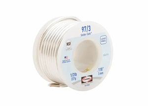 Harris 97/3 Lead-Free Solid Wire Solder 0.118 in 1/2 lb Spool - 331903 - WeldingMart.com