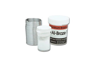 Harris Al-Braze 1070 Aluminum Brazing Alloy Kit—rods, flux, and container for aluminum welding and brazing from WeldingMart.