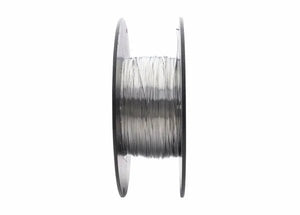 Harris Aluxcor 4047 F15.1 aluminum flux-cored brazing alloy spool (.062", 10 lb) for HVAC welding, side view on white.
