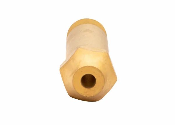 Harris CGA 300 Regulator Inlet Stem 60186 (9000693) brass hex nozzle for welding regulator fittings, shown on white background.