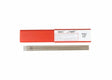 A red rectangular box labeled Harris E7014 Stick SMAW Welding Rod 3/32 5 Tube 7014505 sits above five straight silver welding rods marked “E7014,” all arranged on a white background. These rods are used as stick welding electrodes.