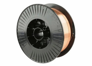 A 33 lb spool of Harris ER80SD-2 Low Alloy Steel MIG GMAW Welding Wire (.045), product 80SD2H8, features copper-colored wire neatly wound around a black reel with “B-5-5-2” embossed, ridges, and a hollow center.