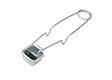 The Harris Handheld Single Flint Ignitor - 10 Pack (4300834) features a lightweight metal design with a looped wire handle and compact square cutting blade, shown against a white background and similar in shape to a can opener.