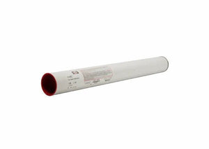 A white cylindrical tube with a red interior lies on its side against a white background. Printed labeling and barcode indicate it is Harris 017FC60 - Harris® 170FC flux-coated nickel-silver green brazing alloy, 1/8 x 18 in., 5 lb. tube.