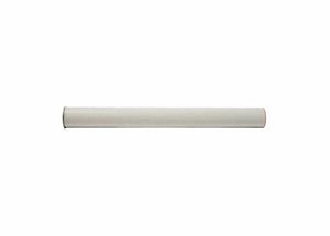 A single Harris 017FC60 flux-coated nickel-silver green brazing alloy rod (1/8 x 18 in.) with slightly rounded ends is centered on a plain white background, appearing smooth and uniform with minimal texture or shadows visible.