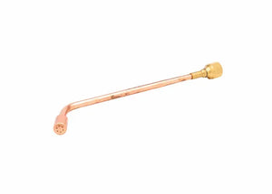 Harris H-16-1 1800100 brass copper oxy-acetylene torch tip, bent neck, perforated nozzle, for welding or cutting accessories.