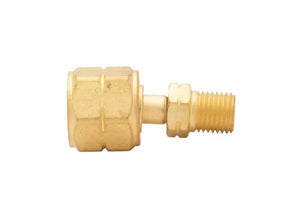 Harris Hose M/A-to-F/B RH Oxygen Adaptor 9004418, brass hex nut, male thread, welding accessory for oxygen connections.