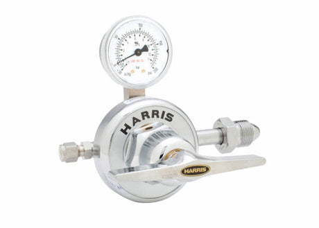 Harris HP405-125-580-A High Purity Electroless Nickel-Plated Brass Argon/Helium/Nitrogen Regulator - 405125580A - WeldingMart.com