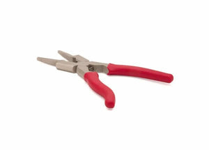 Harris Matador Welders Pliers 4705008 with red handles, needle-nose tip for nozzle cleaning, spatter removal on white background.