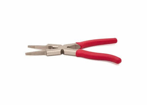 Harris Matador Welders Pliers 4705008 with red handles, metal jaws for nozzle cleaning—essential welding tool on white background.