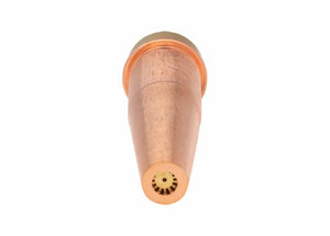 Harris 1-GPN-3 V-Series Hand Cutting Tip 1502305, close-up nozzle holes, welding tool for precise metal fabrication.