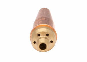 Harris Model 1-GPN 7 V-Series Hand Cutting Tip 1502328, copper/brass, welding accessory, close-up on white background.