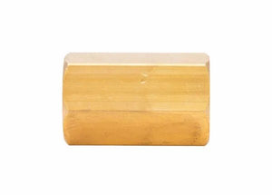 Harris Model 2327 brass coupler for 2290 heating tips, welding accessory, hexagonal, smooth gold finish, on white background.