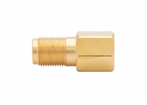 Harris Model 2357-3 Nipple for 2290 heating tips, welding accessory with male thread and hex female end, white background.