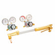 Harris Model 25GX Cutter Pac torch set with CGA 540/510 regulators and gauges for precise welding; shown on white background.