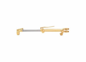 Harris 1001218 42-4EL 20" hand cutting torch for welding, with 90° head, control valves, and handle shown on white background.