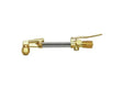 A brass and silver gas cutting torch with a control lever and nozzle, featuring a Harris cutting attachment for use with alternate fuels, isolated on a white background.