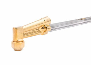 Harris 1003480 62-5FL 36" 90° Head Angle Hand Cutting Torch for welding, with hex nut and long handle on white background.