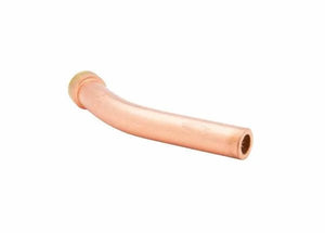 A single, curved copper pipe fitting with a slightly flared end is shown on a white background. Perfect for plumbing or HVAC, it pairs well with the Harris Model 6290-1GGM Specialty Gouging Tip - 1500944.
