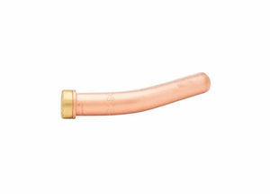 The Harris Model 6290-2GG Specialty Gouging Tip (1500950) comes in a transparent, slightly curved plastic tube with a beige cap, featuring a smooth cylindrical design and shown against a plain white background.