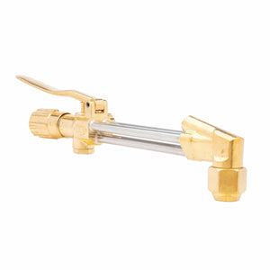 Harris Model 73-3 Cutting Attachment for all fuel gases, dual connectors, lever, fits Harris welding handles; on white background.