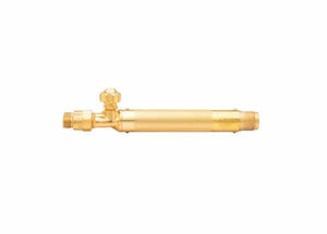A brass Harris Model 85 torch handle with a cylindrical body and an adjustment valve on top, designed for controlling gas flow in welding or cutting applications. The handle features threaded ends for attachment to other equipment.