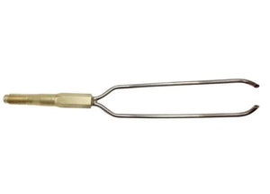 Close-up of Harris 9501 TWIN TIP, 6 7/8 SS - QC9501 torch tip for brazing large tubing with alternative fuel gases, WeldingMart tool.