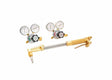 Harris Model ALT 25GX Cutter Pac oxy-acetylene welding torch kit with CGA 540/510P gauges and regulators on white, WeldingMart.