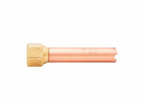 Harris H-62-1P Specialty Heating Tip 9100516 brass copper welding tool fitting with hex nut, WeldingMart accessory on white.