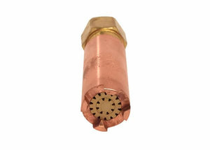 Harris H-62-3P Specialty Heating Tip 9100520 for welding, copper/brass design, star opening, for fuel heating; on white background.