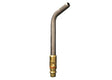 Harris 1601113 HA-11i Inferno Quick Connect Swirl Heating Tip for welding, brass base, bent stainless tube, torch tip on white.