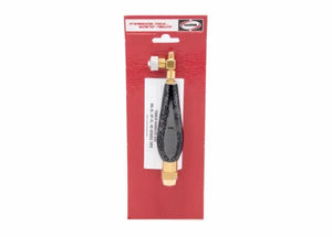 Harris 1400086 HAS-400 Inferno Torch Handle for welding, handheld with black grip, brass fittings, in branded red and white packaging.